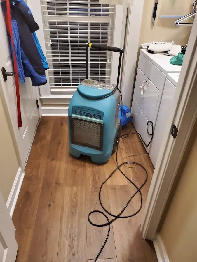 Commercial dehumidifier deployed for Flood Damage Cleanup in Westwood